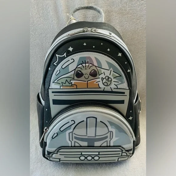 SALE - Loungefly Disney Parks Star Wars Grogu Mandalorian Glow In Dark Backpack - Picture 14 of 14